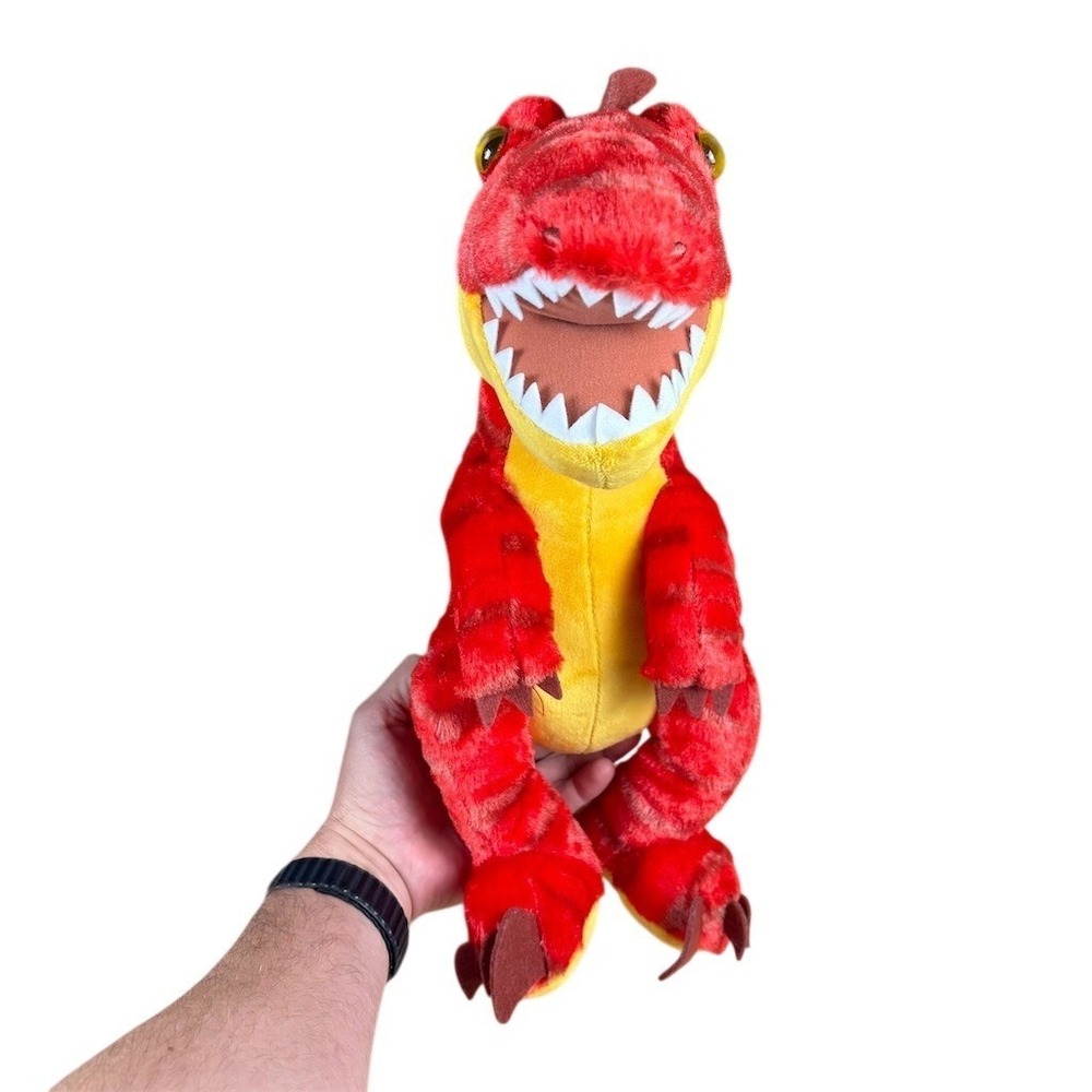 Build-A-Bear‎ Workshop Red Raptor Dinosaur Plush Stuffed Animal Red Yellow